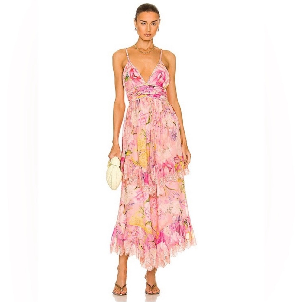 Rococo Sand Pink and Yellow Floral Dress NWT